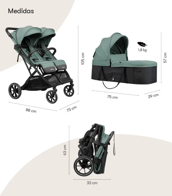 Cochecito Gemelar Tour Twin Max
