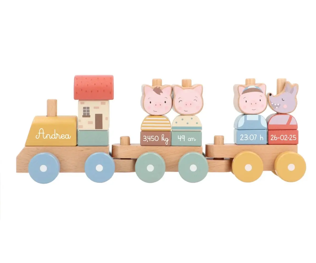 tren de madera personalizado apilable monneka