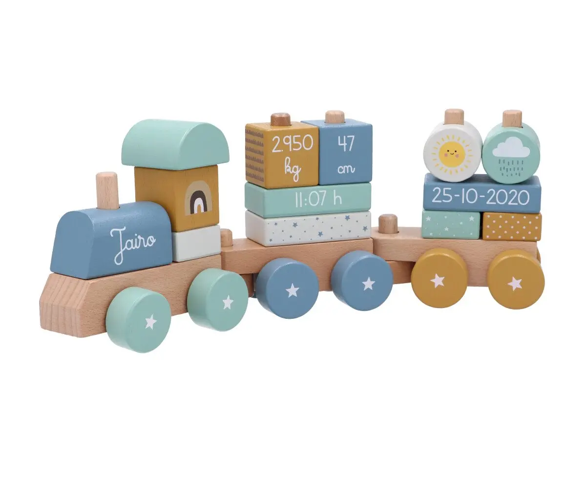 tren de madera personalizado apilable monneka